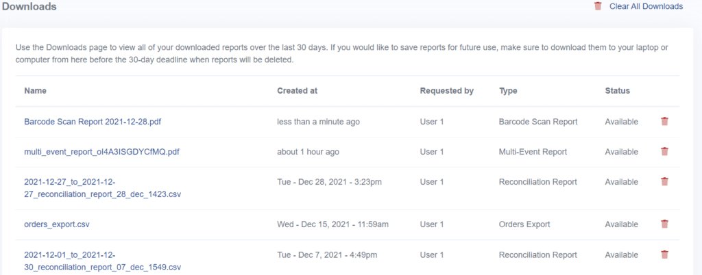 Downloads page
