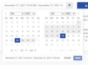 Events Reconciliation Report Date Range