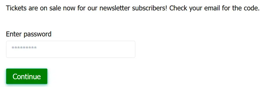Password protected presale