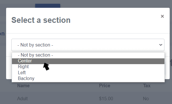 Manage Prices by section in package