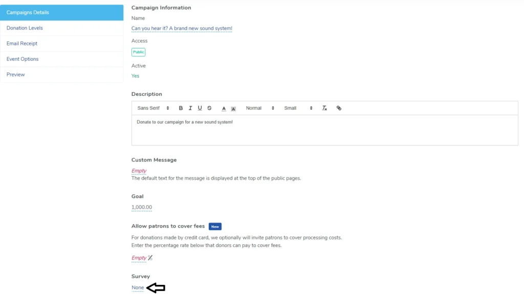 Add survey to campaign